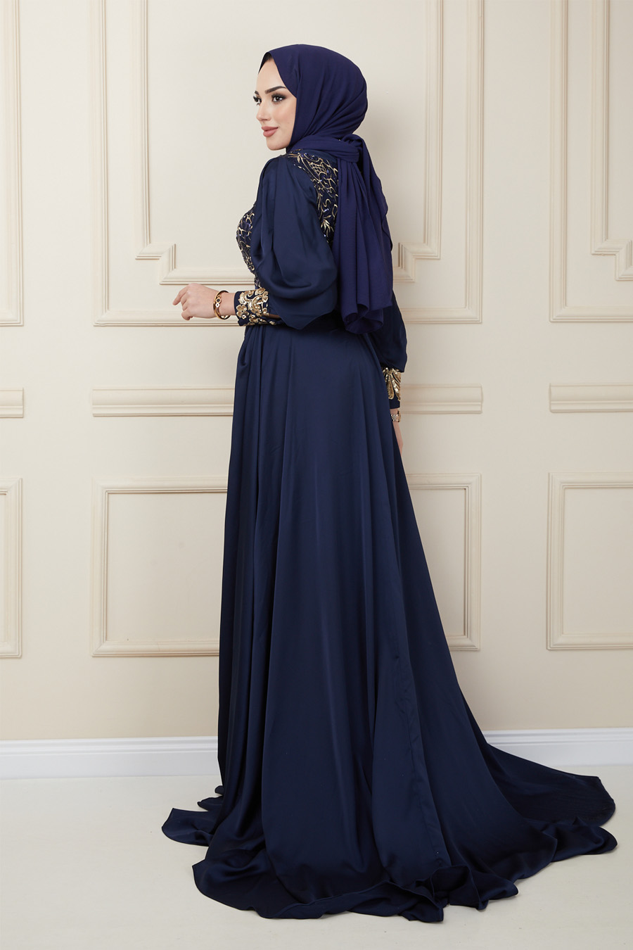 NAVY BLUE EVENING DRESS  