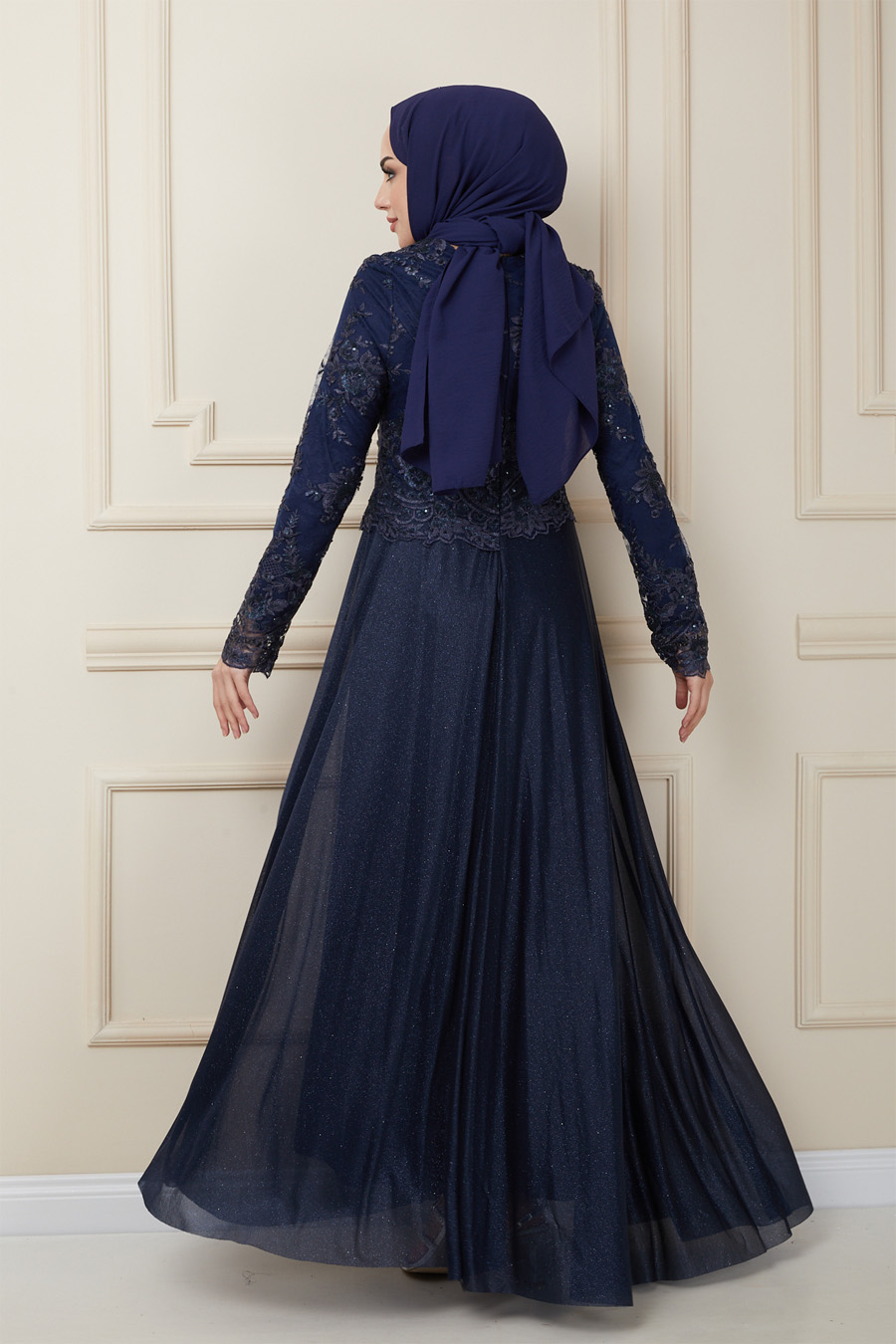NAVY BLUE EVENING DRESS  