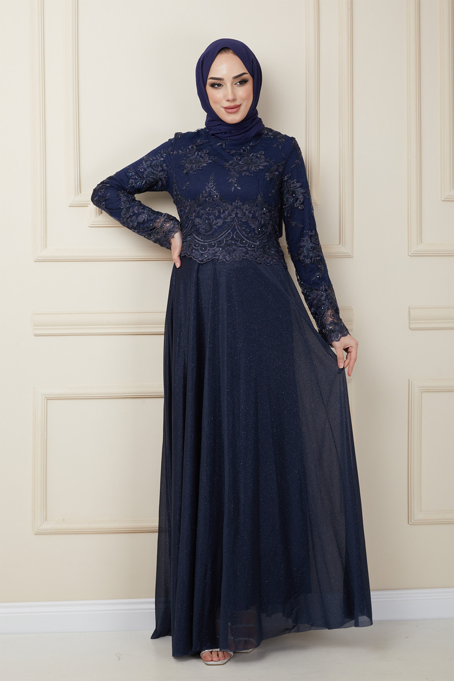 NAVY BLUE EVENING DRESS  