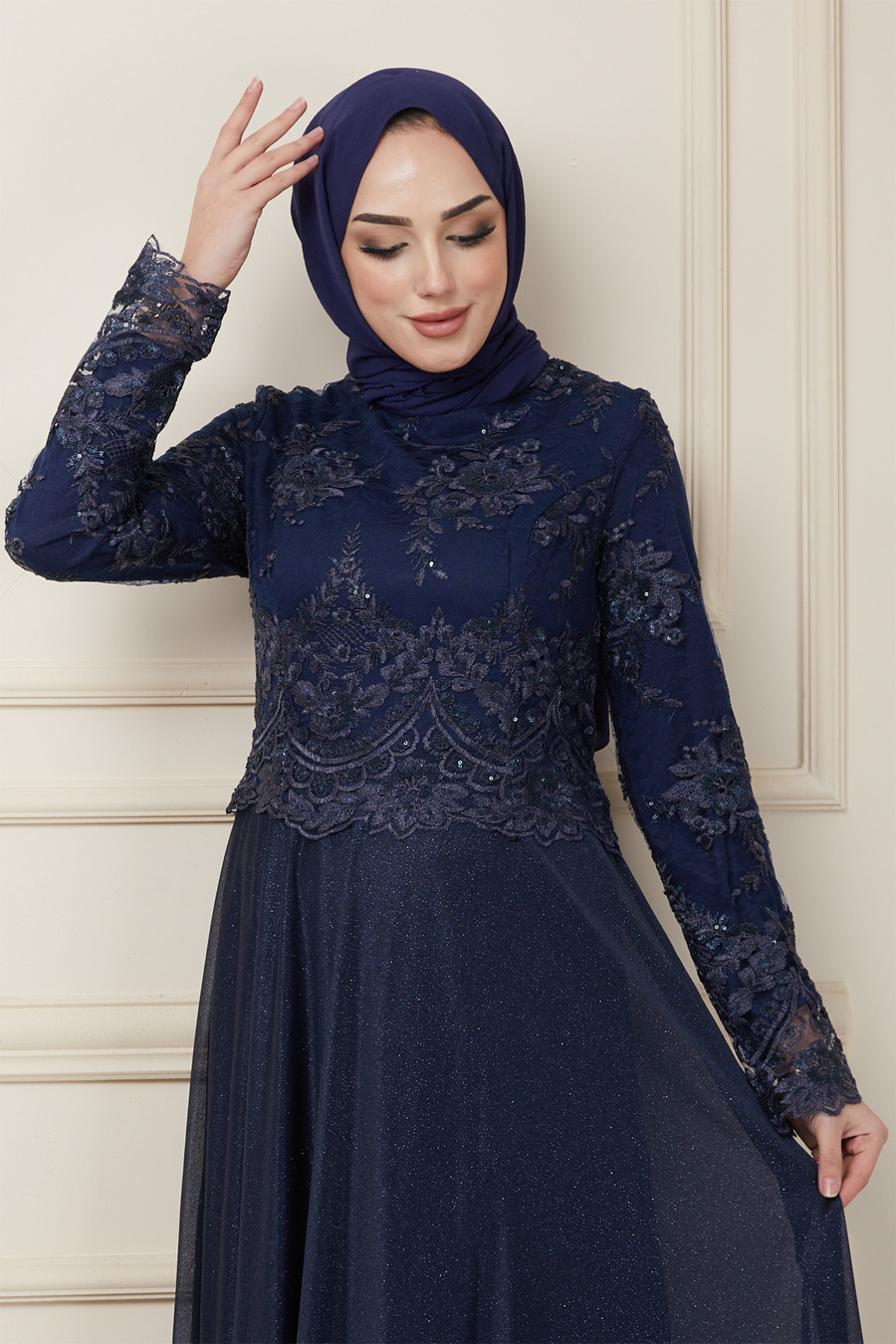 NAVY BLUE EVENING DRESS  