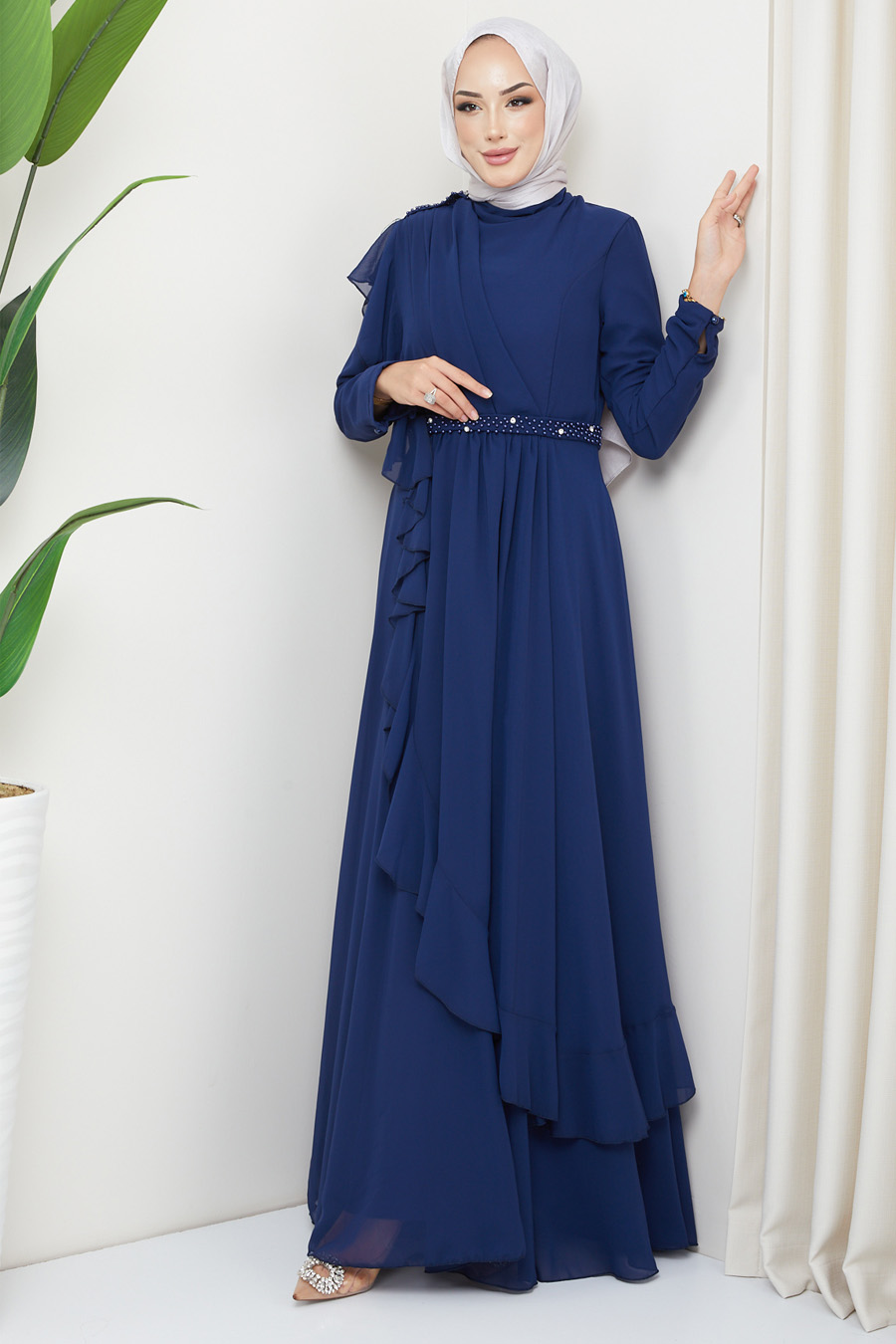 NAVY BLUE  EVENING DRESS  