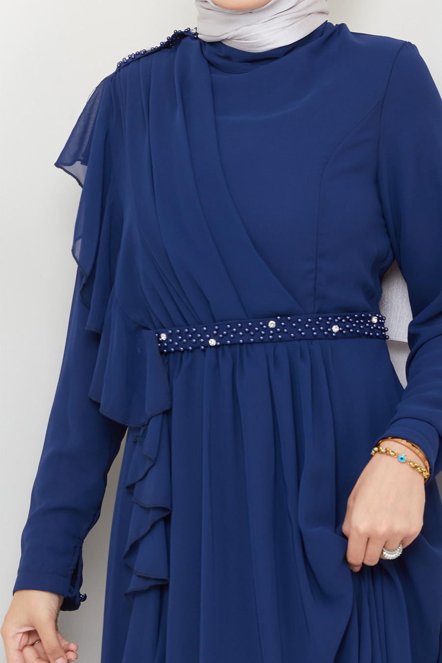 NAVY BLUE  EVENING DRESS  