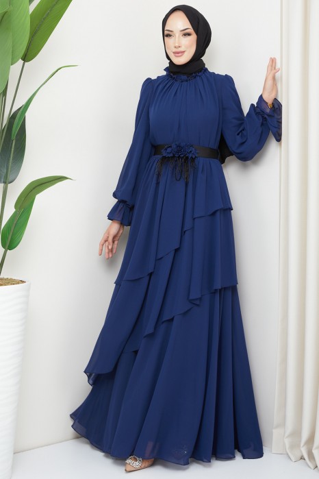 NAVY BLUE   EVENING DRESS  