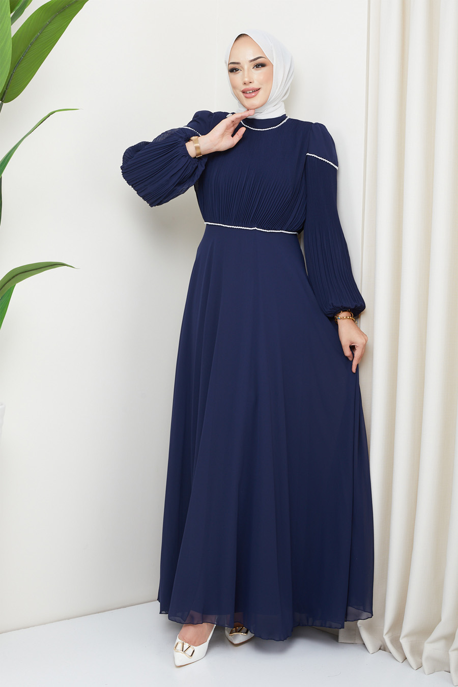 NAVY BLUE EVENING DRESS  