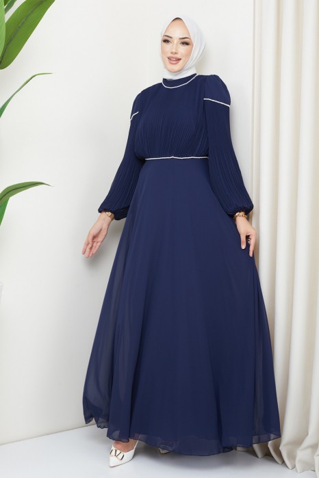 NAVY BLUE EVENING DRESS  