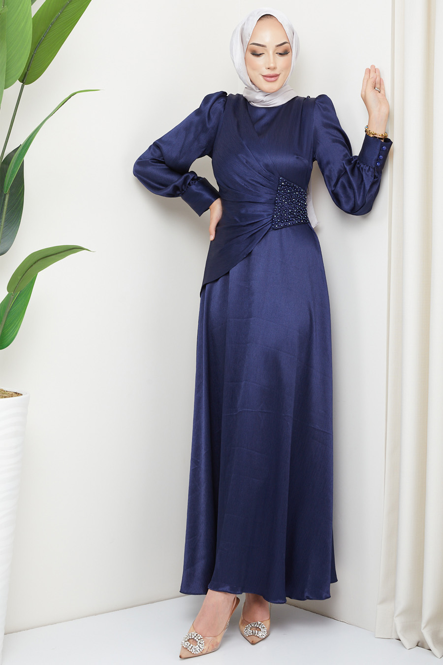 NAVY BLUE EVENING DRESS  