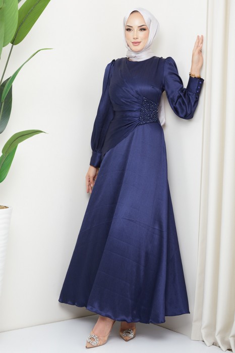 NAVY BLUE EVENING DRESS  