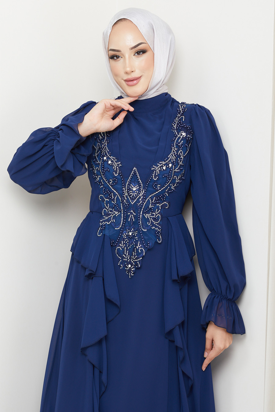 NAVY BLUE  EVENING DRESS  