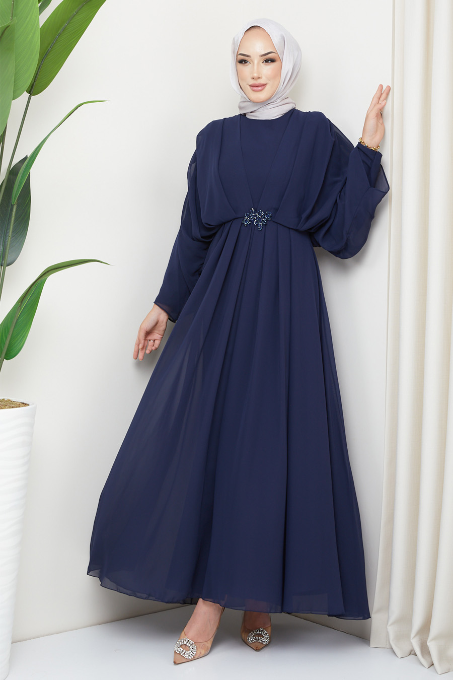NAVY BLUE EVENING DRESS  