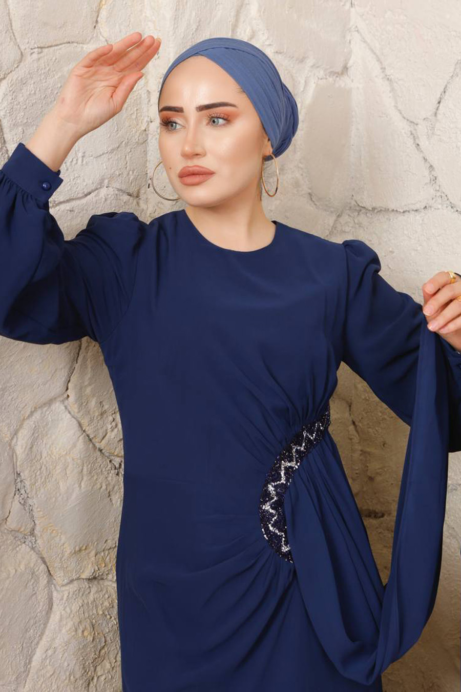 NAVY BLUE  -  EVENING DRESS 