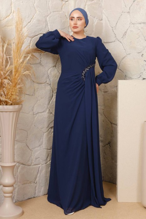 NAVY BLUE  -  EVENING DRESS 