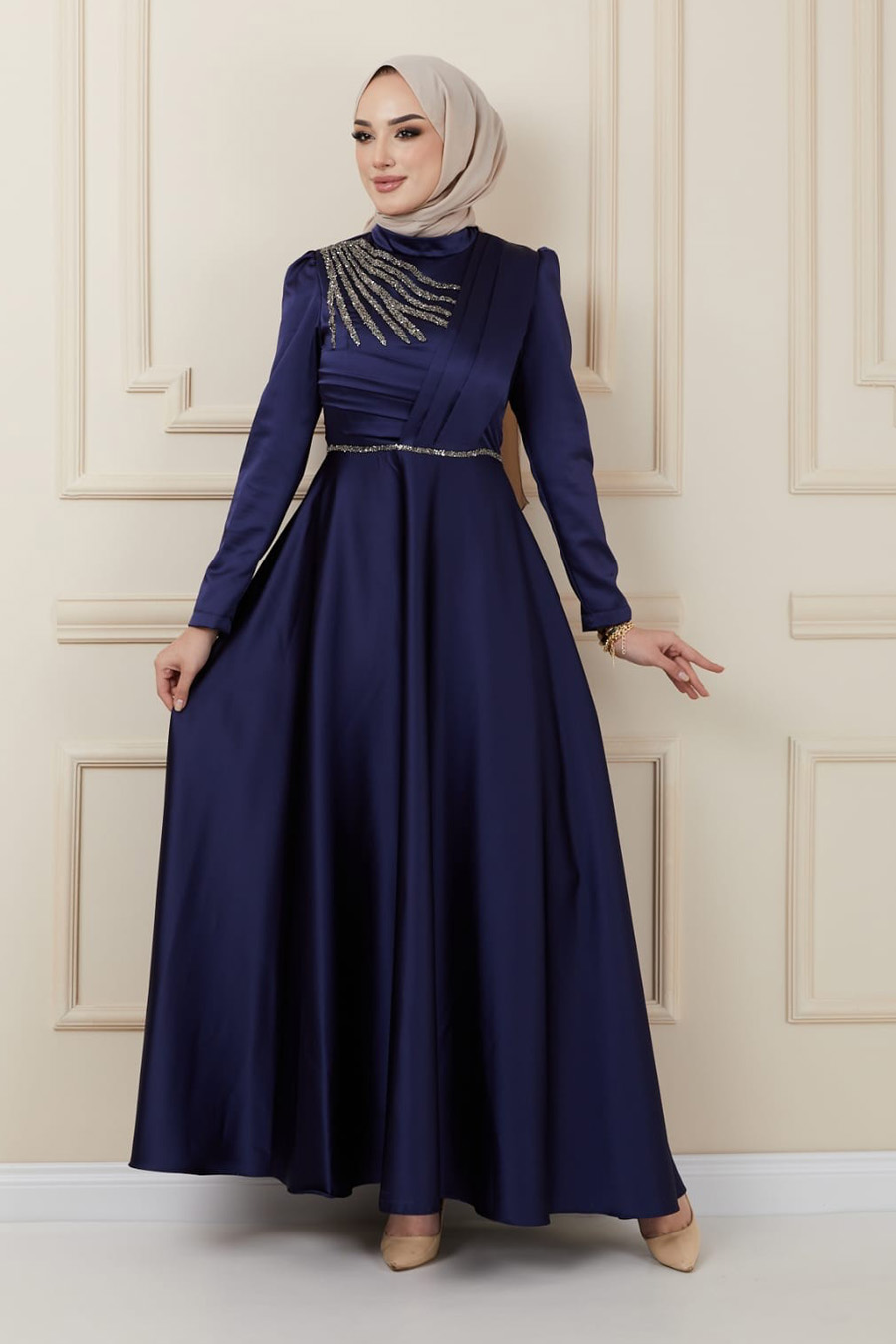 NAVY BLUE EVENING DRESS  