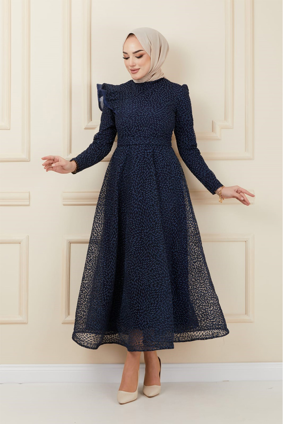 NAVY BLUE  EVENING DRESS  