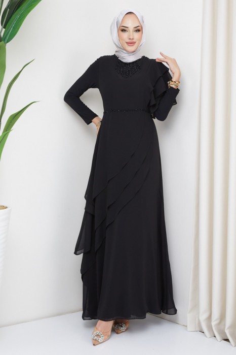 NECKLACE  EVENING DRESS  BLACK 