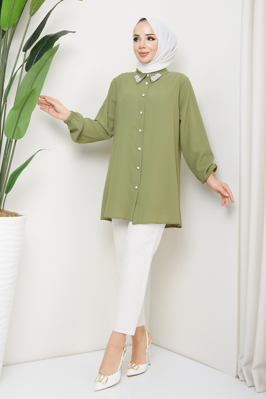 TUNIC - OIL GREEN  TUNIC - OIL GREEN