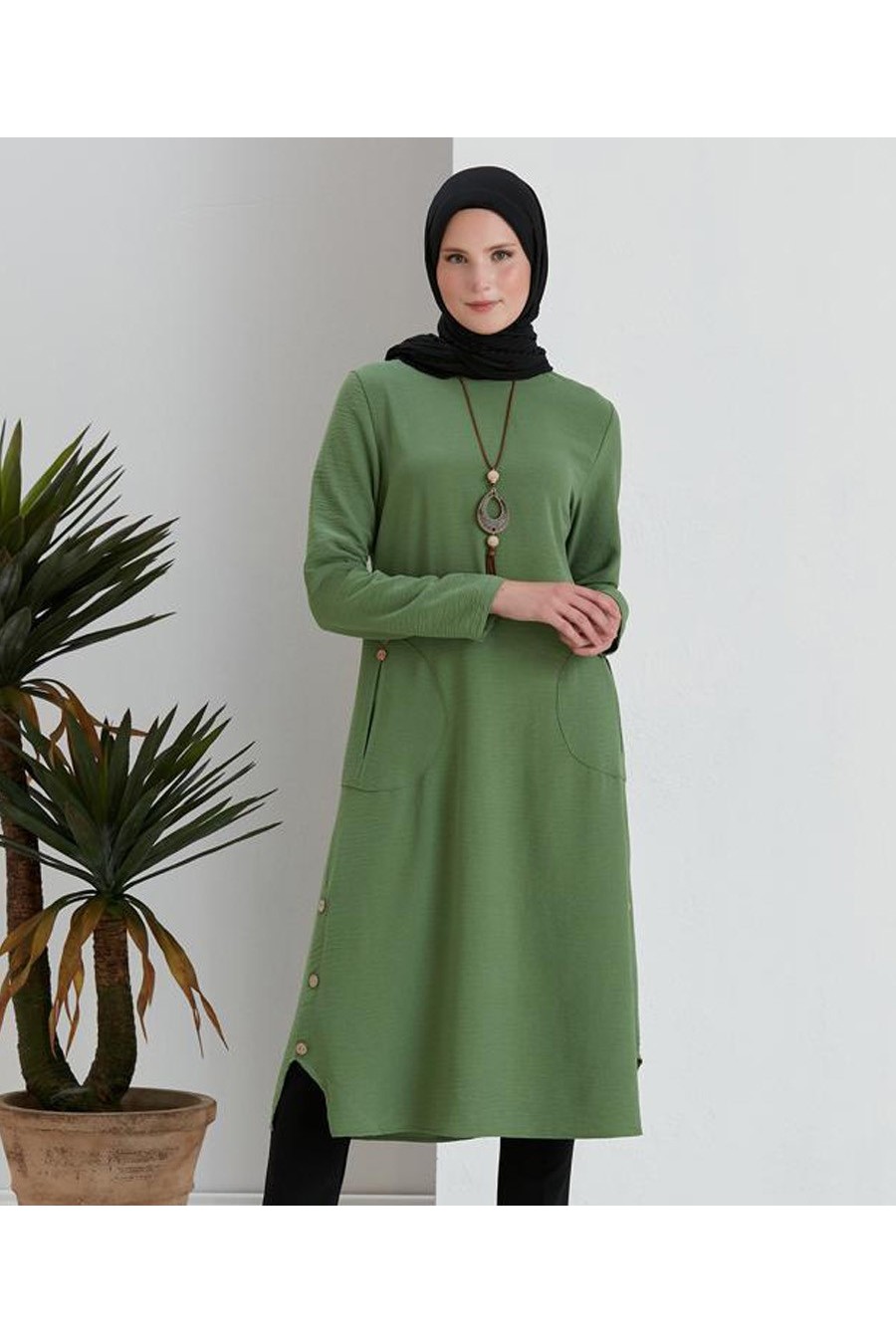 TUNIC - OIL GREEN  TUNIC - OIL GREEN