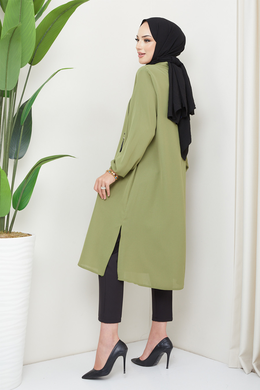 TUNIC - OIL GREEN  TUNIC - OIL GREEN