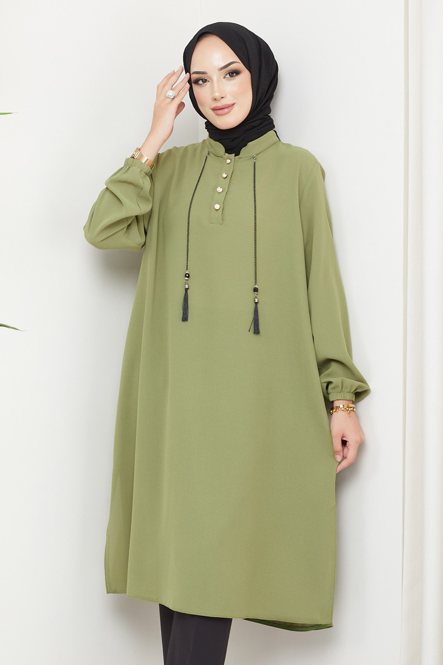 TUNIC - OIL GREEN  TUNIC - OIL GREEN