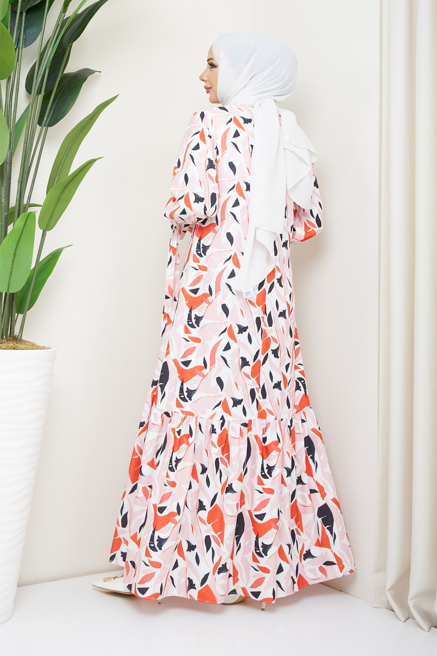 ORANGE PATTERNED  - DRESS