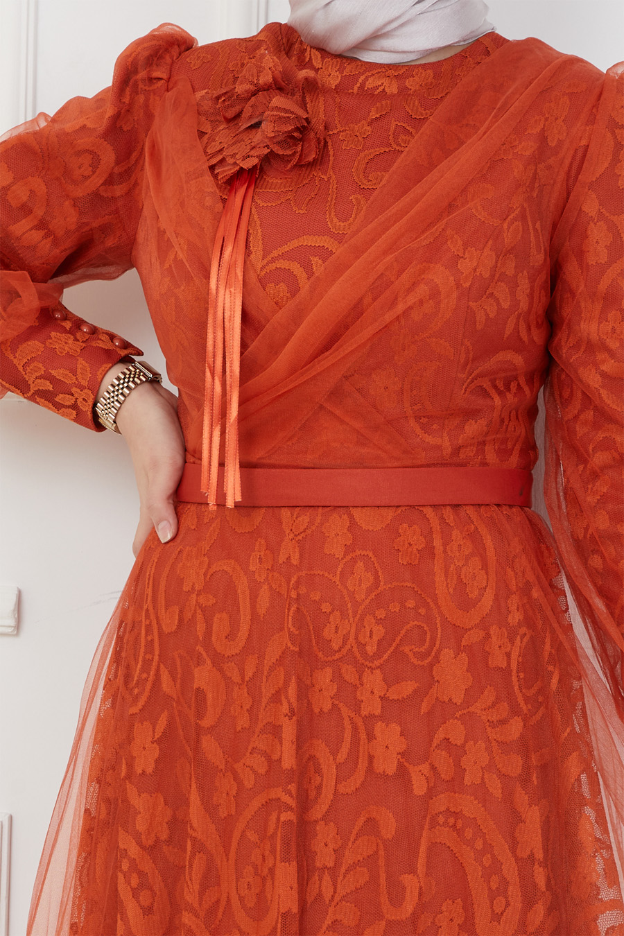 ORENGE EVENING DRESS  