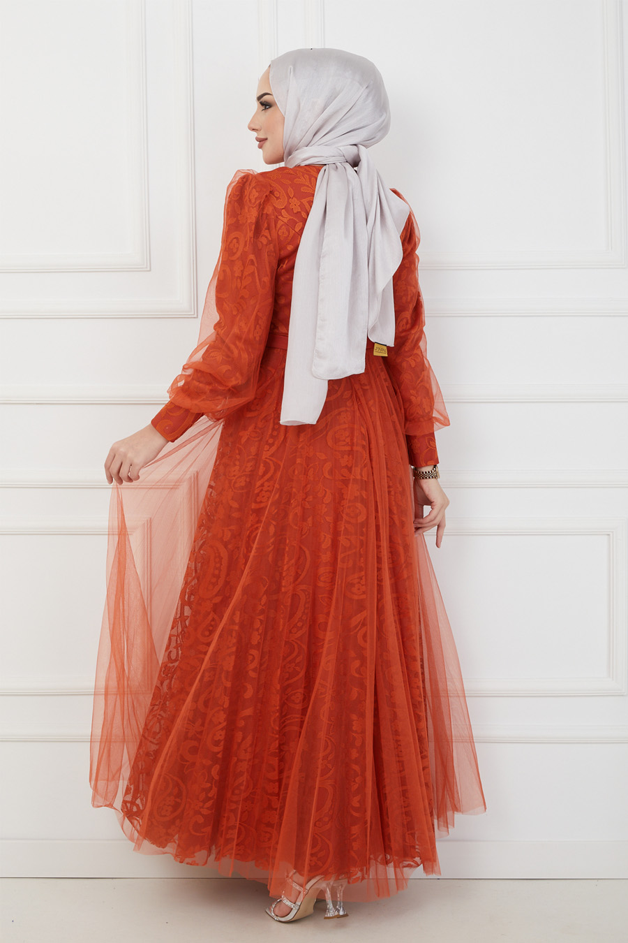 ORENGE EVENING DRESS  