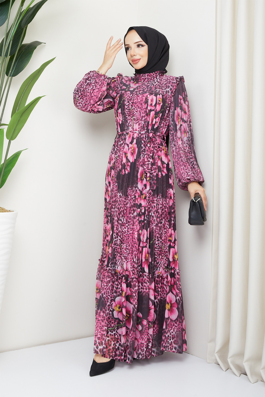 PATTERNED PINK  DRESS