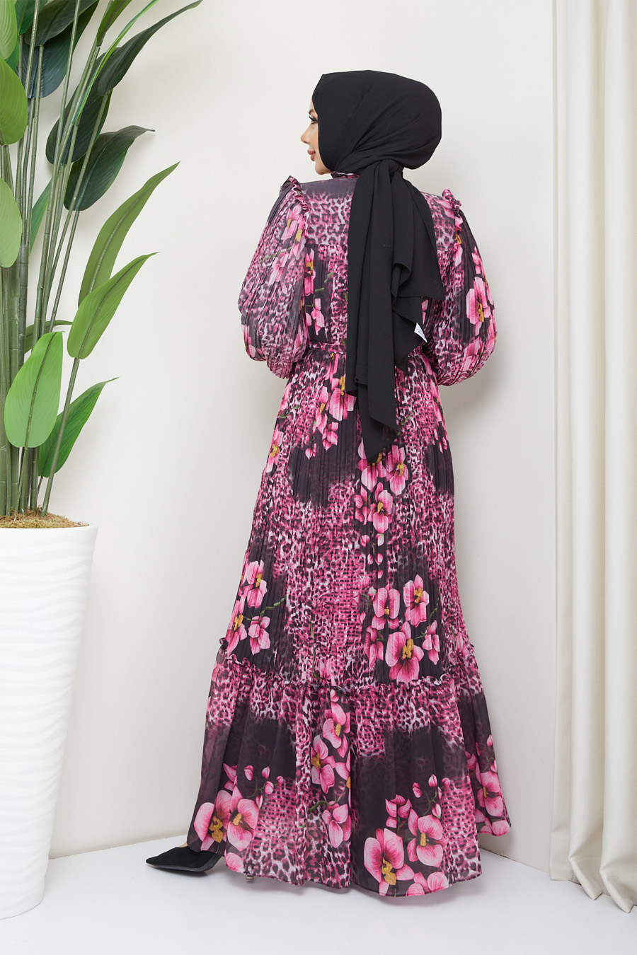 PATTERNED PINK  DRESS