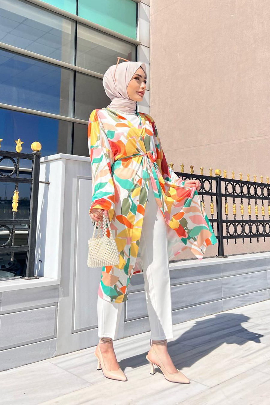 PATTERNED ORENGE KIMONO  PATTERNED ORENGE KIMONO