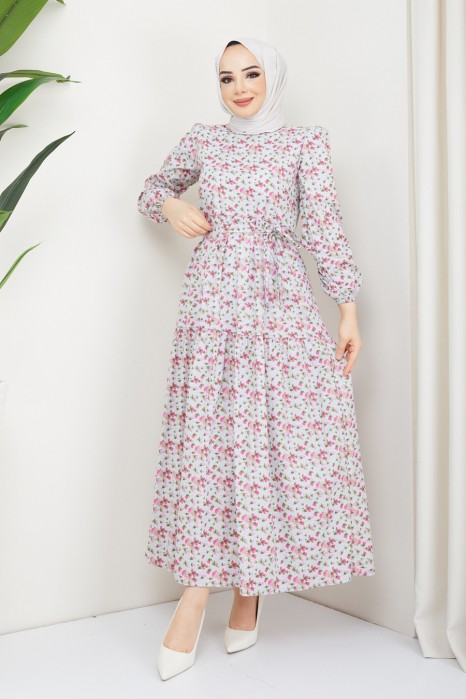 PATTERNED PINK DRESS