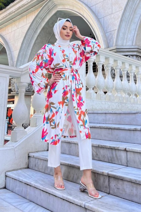 PATTERNED PINK - KIMONO