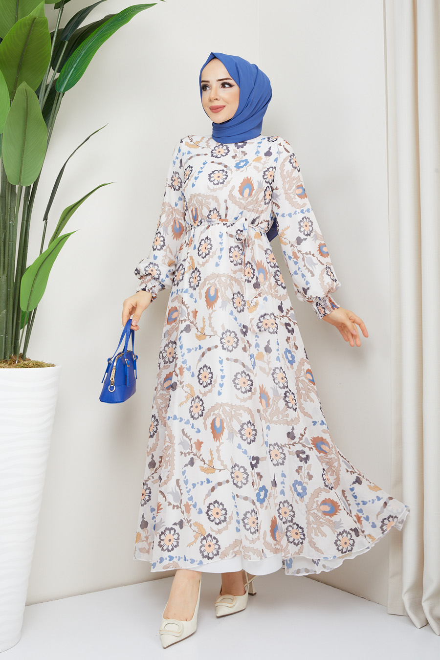  PATTERNED VISON COLOR  DRESS 