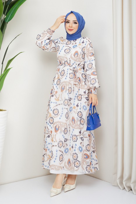  PATTERNED VISON COLOR  DRESS 