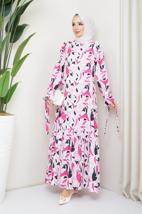 PINK PATTERNED  - DRESS