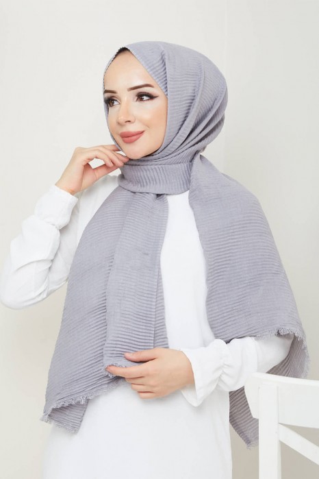 ANTHRACITE  -  PLEATED SHAWL