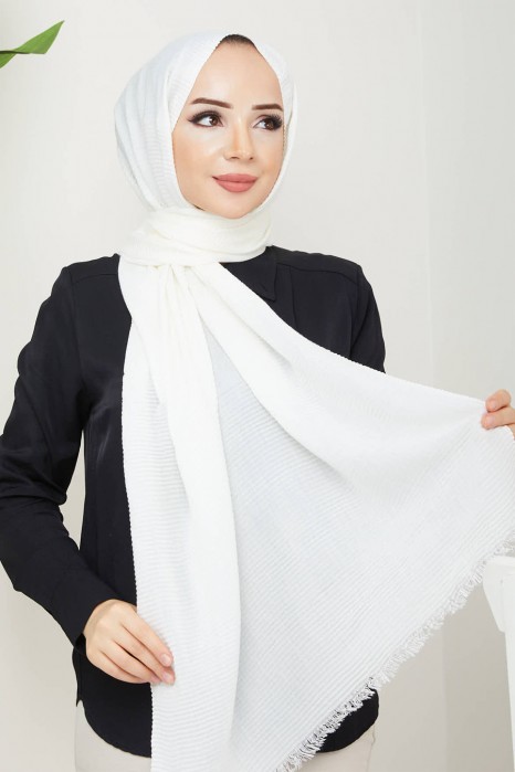 ECRU -  PLEATED SHAWL