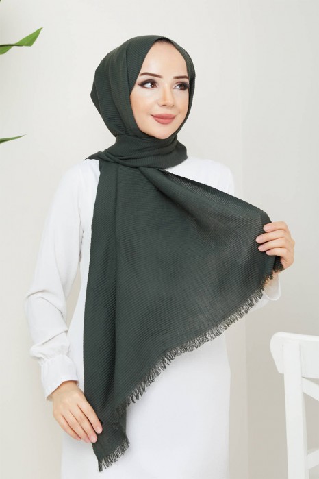KHAKI -  PLEATED SHAWL