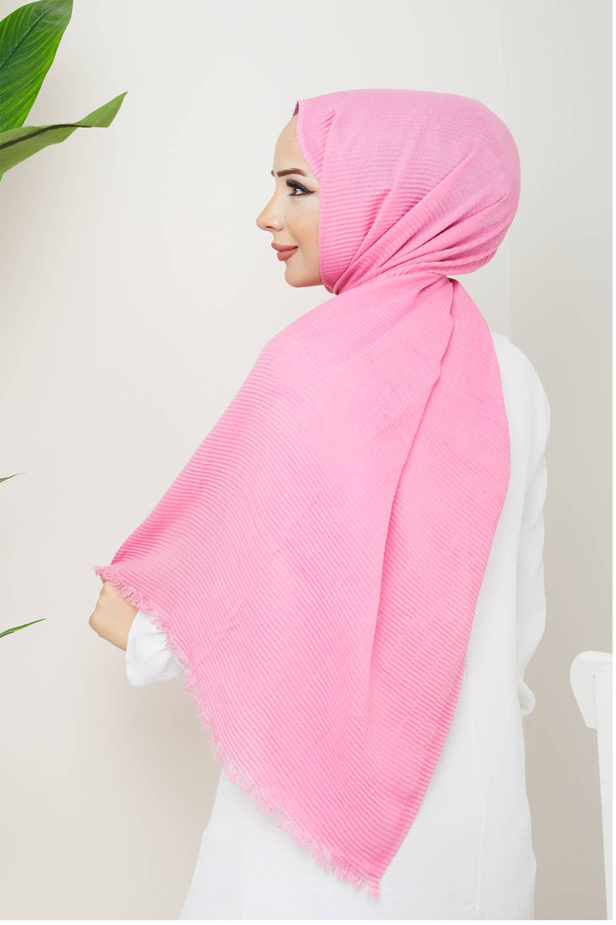 PINK -  PLEATED SHAWL