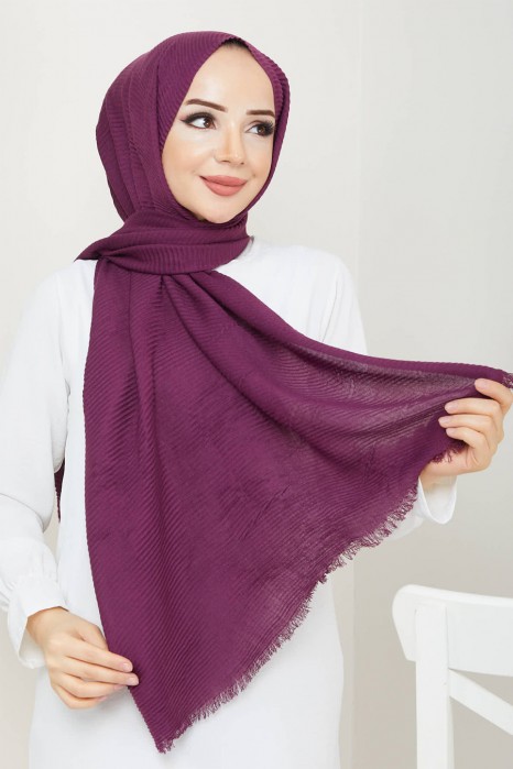 PURPLE -  PLEATED SHAWL