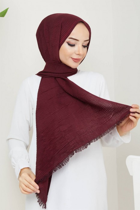 PLUM  -  PLEATED SHAWL