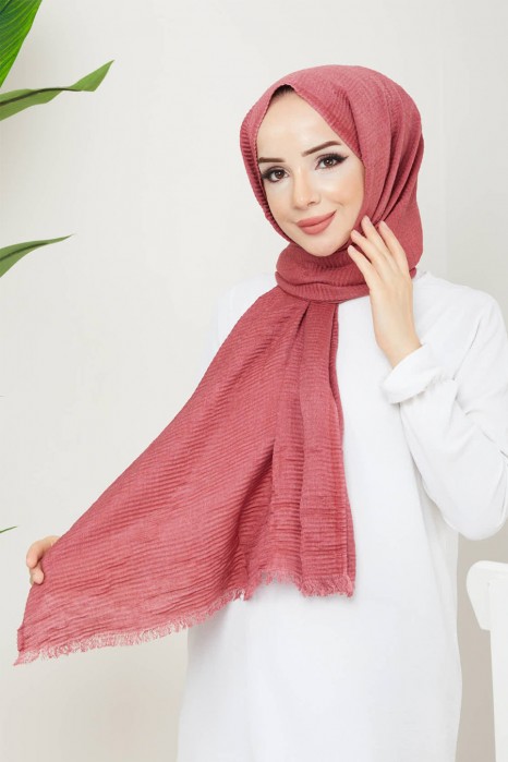 ROSE COLOR  -  PLEATED SHAWL