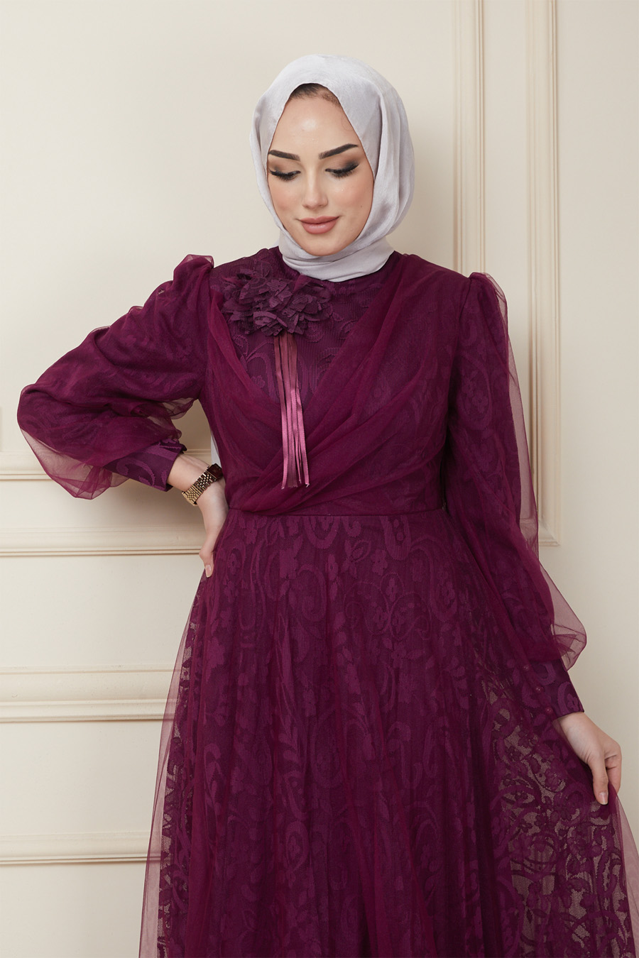 PLUM EVENING DRESS  