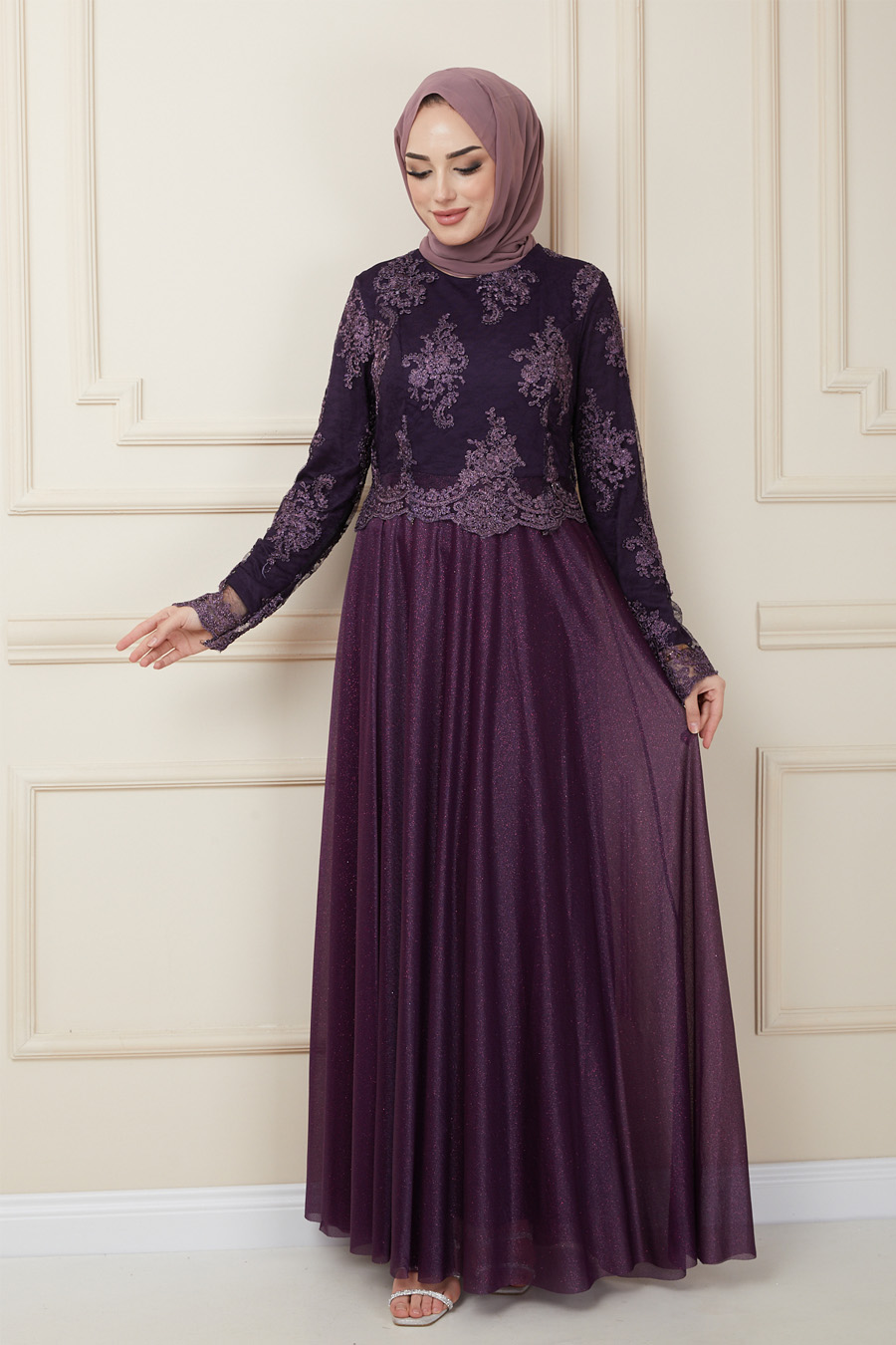 PLUM EVENING DRESS  