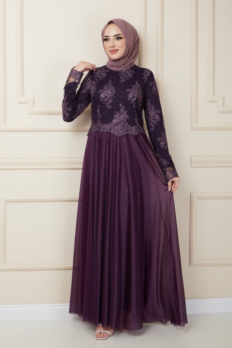 PLUM EVENING DRESS  