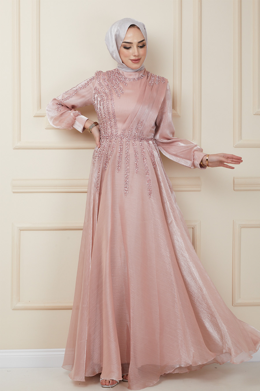 POWDER PINK EVENING DRESS  