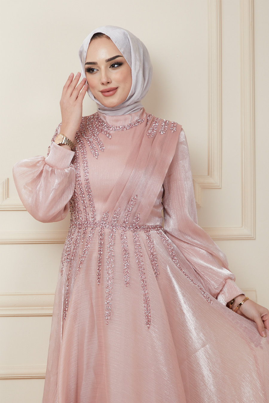 POWDER PINK EVENING DRESS  