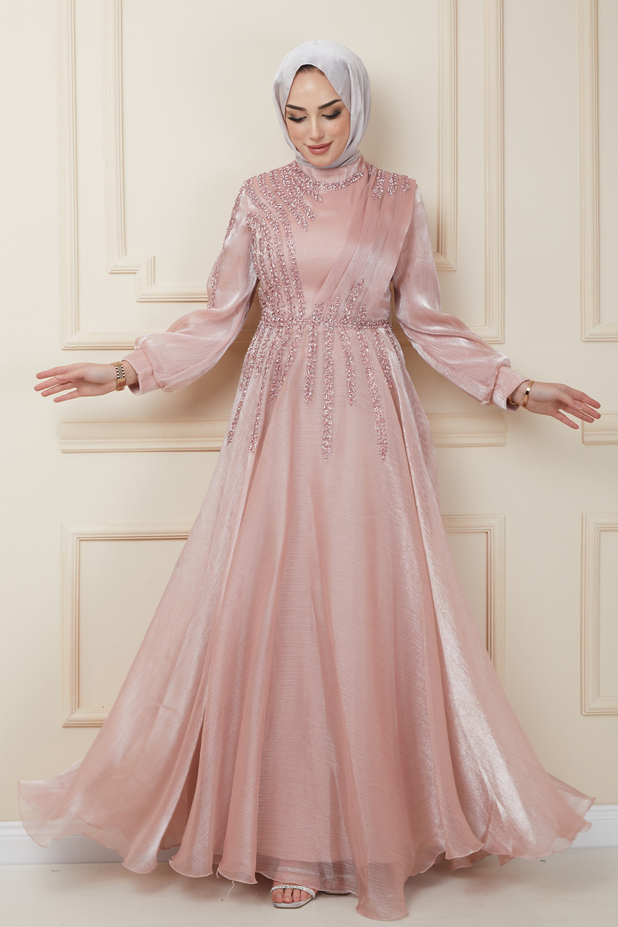 POWDER PINK EVENING DRESS  