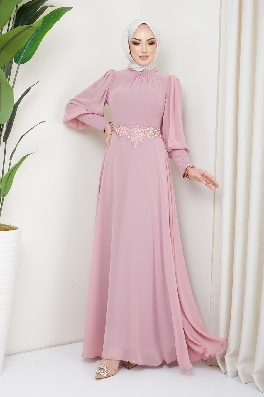 POWDER PINK EVENING DRESS 