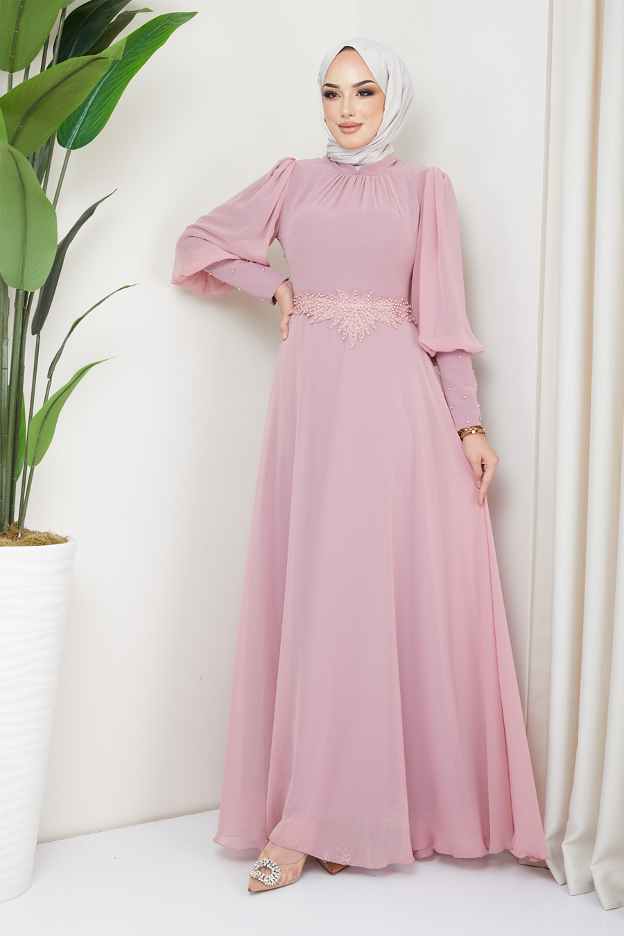 POWDER PINK EVENING DRESS 