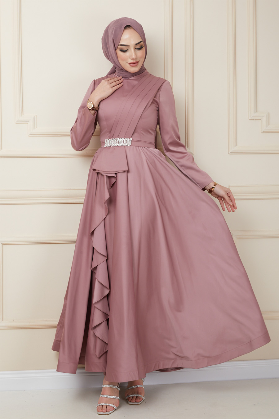 POWDER PINK EVENING DRESS  