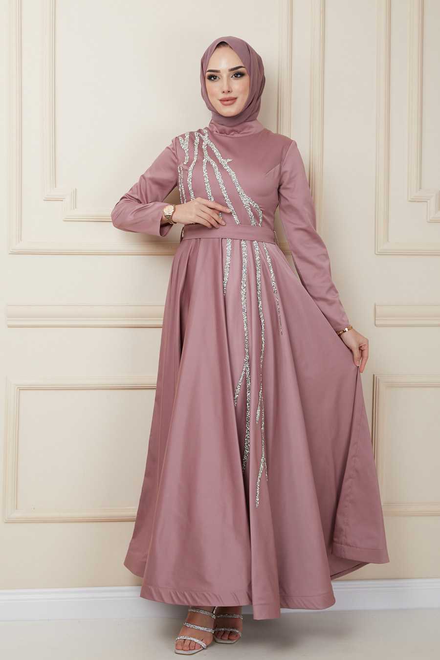 POWDER PINK EVENING DRESS  